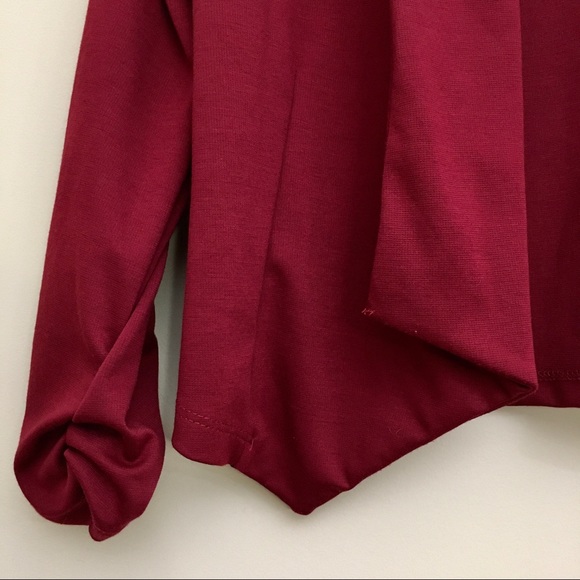 SUZY SHIER Red Cropped Open Front Blazer Jacket - Picture 4 of 6